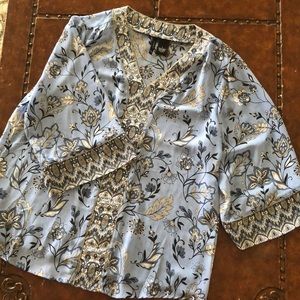Bead Trimmed Blouse. Size Large